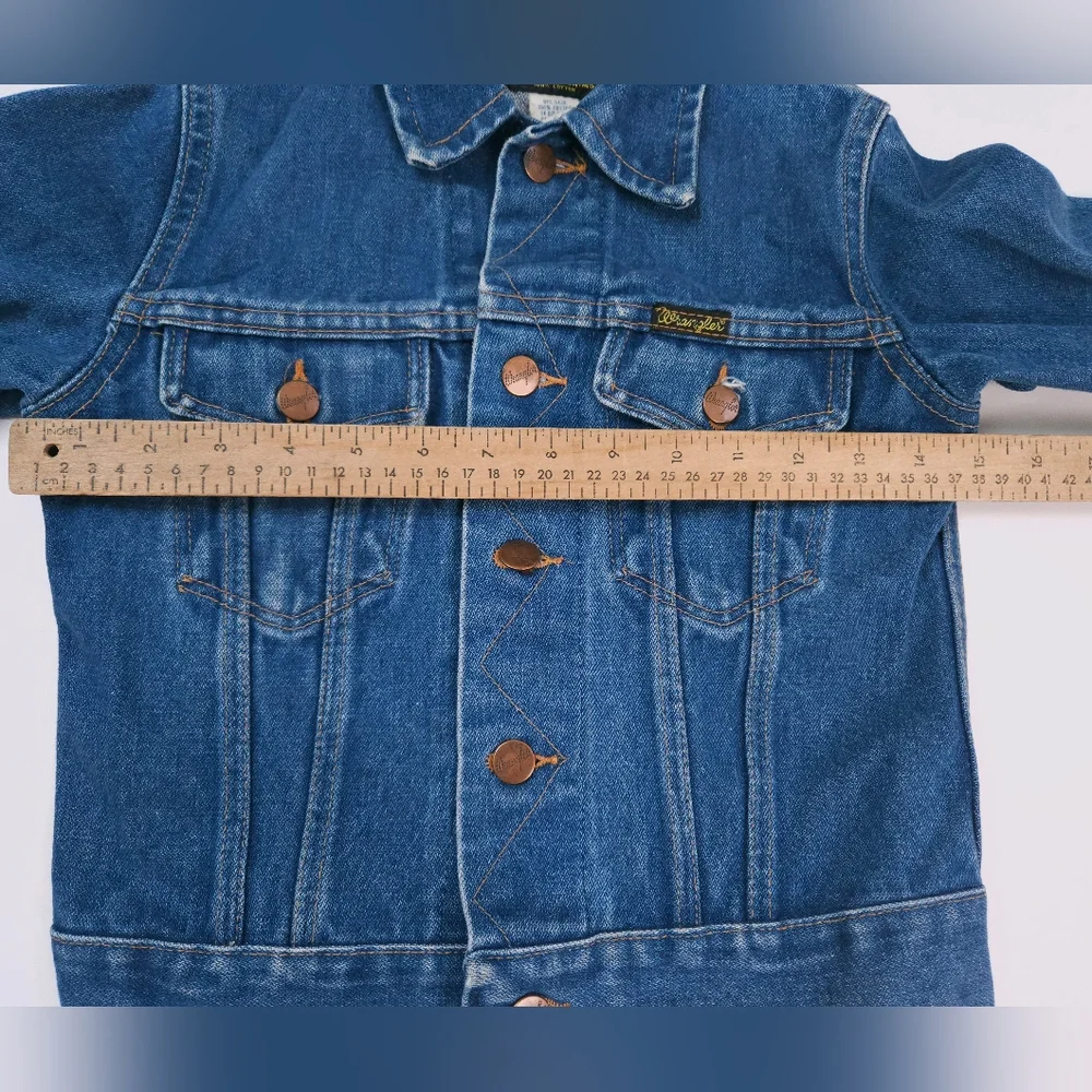 Wrangler Vintage No Fault Denim 100% Cotton USA Kids Denim Jacket Jeans 10